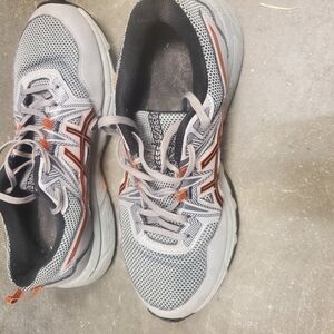 Asics Gray and Orange Athletic Shoes